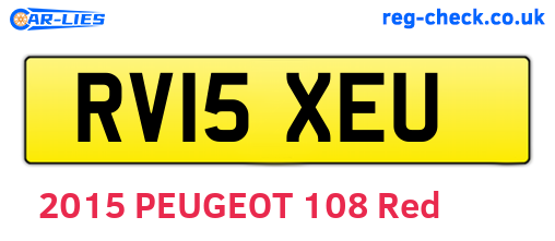 RV15XEU are the vehicle registration plates.