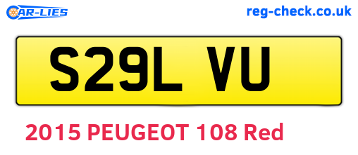 S29LVU are the vehicle registration plates.