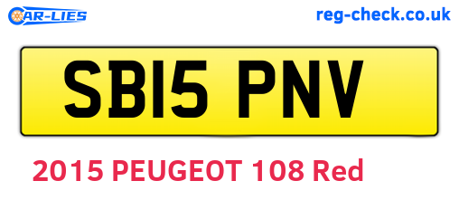 SB15PNV are the vehicle registration plates.