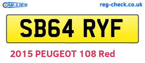 SB64RYF are the vehicle registration plates.