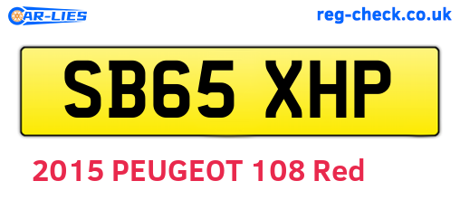 SB65XHP are the vehicle registration plates.
