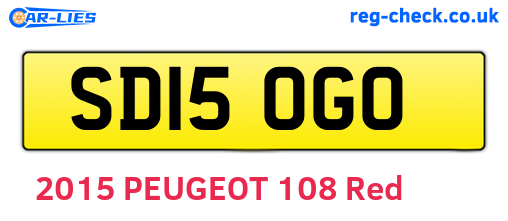 SD15OGO are the vehicle registration plates.