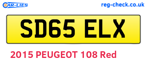SD65ELX are the vehicle registration plates.