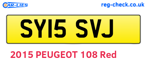 SY15SVJ are the vehicle registration plates.