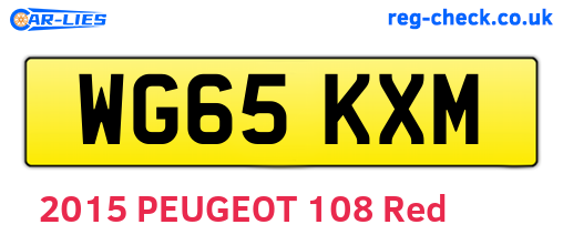 WG65KXM are the vehicle registration plates.