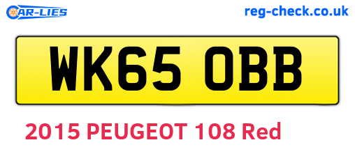 WK65OBB are the vehicle registration plates.