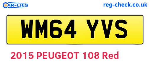 WM64YVS are the vehicle registration plates.