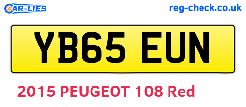 YB65EUN are the vehicle registration plates.