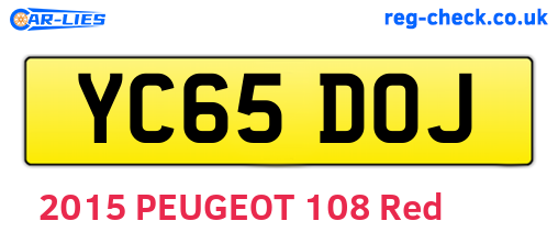 YC65DOJ are the vehicle registration plates.