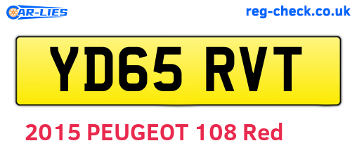 YD65RVT are the vehicle registration plates.