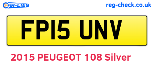 FP15UNV are the vehicle registration plates.