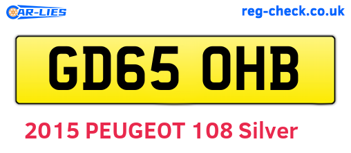 GD65OHB are the vehicle registration plates.