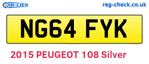 NG64FYK are the vehicle registration plates.