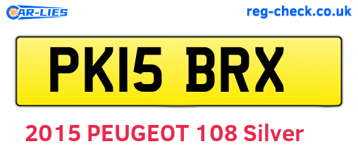 PK15BRX are the vehicle registration plates.