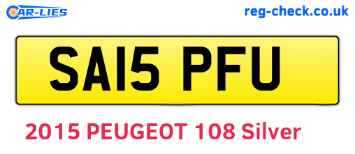 SA15PFU are the vehicle registration plates.