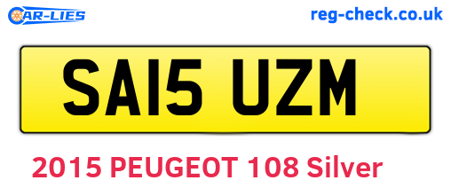 SA15UZM are the vehicle registration plates.