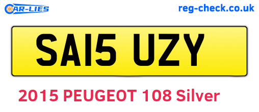 SA15UZY are the vehicle registration plates.