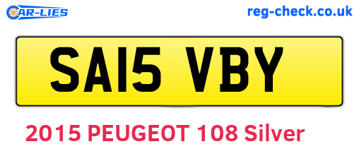 SA15VBY are the vehicle registration plates.
