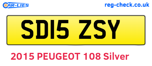SD15ZSY are the vehicle registration plates.