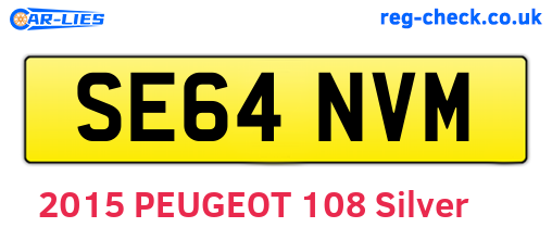 SE64NVM are the vehicle registration plates.