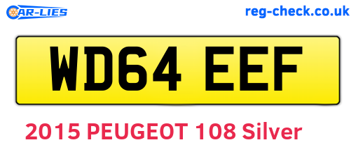 WD64EEF are the vehicle registration plates.