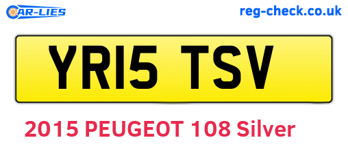 YR15TSV are the vehicle registration plates.