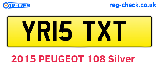 YR15TXT are the vehicle registration plates.