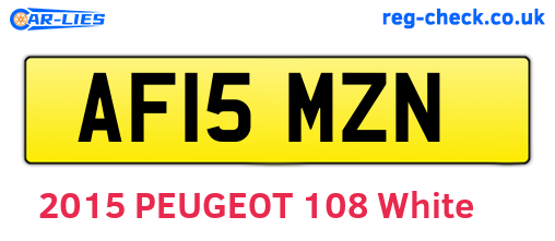 AF15MZN are the vehicle registration plates.