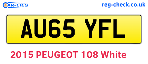 AU65YFL are the vehicle registration plates.