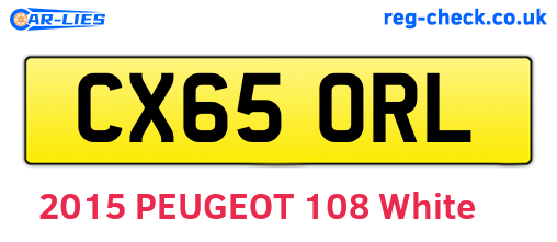CX65ORL are the vehicle registration plates.