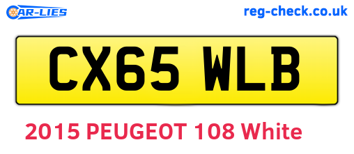CX65WLB are the vehicle registration plates.