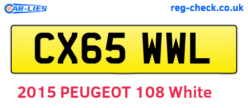 CX65WWL are the vehicle registration plates.