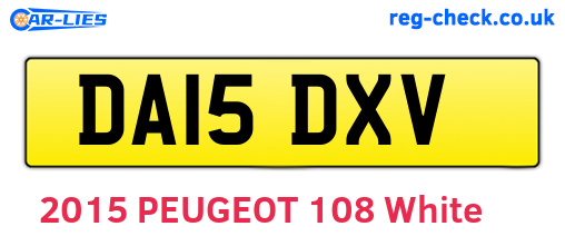DA15DXV are the vehicle registration plates.