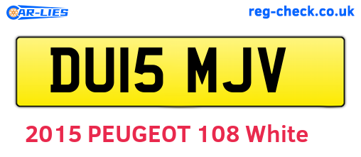 DU15MJV are the vehicle registration plates.