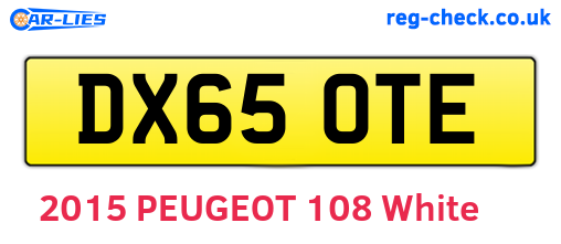 DX65OTE are the vehicle registration plates.