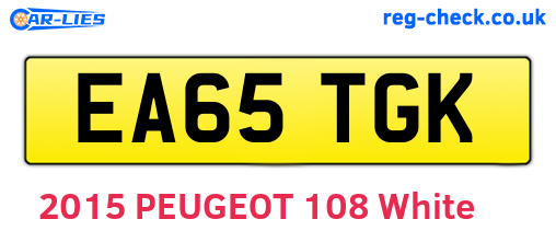 EA65TGK are the vehicle registration plates.