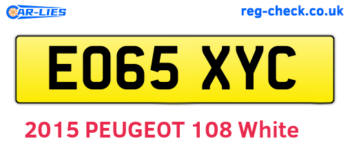 EO65XYC are the vehicle registration plates.