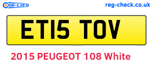 ET15TOV are the vehicle registration plates.