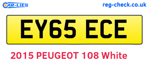 EY65ECE are the vehicle registration plates.