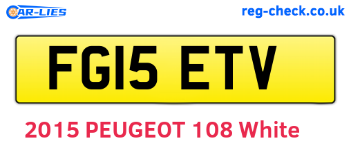 FG15ETV are the vehicle registration plates.