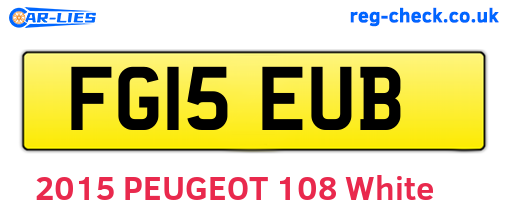 FG15EUB are the vehicle registration plates.