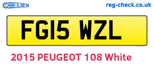 FG15WZL are the vehicle registration plates.