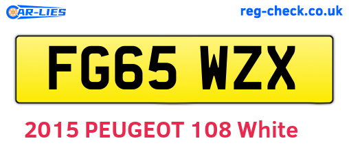 FG65WZX are the vehicle registration plates.