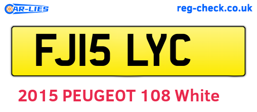 FJ15LYC are the vehicle registration plates.