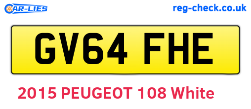 GV64FHE are the vehicle registration plates.