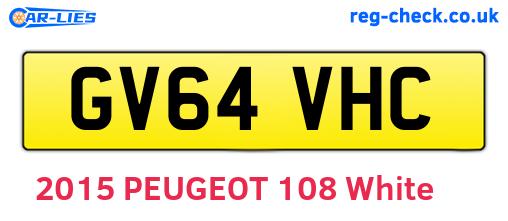 GV64VHC are the vehicle registration plates.