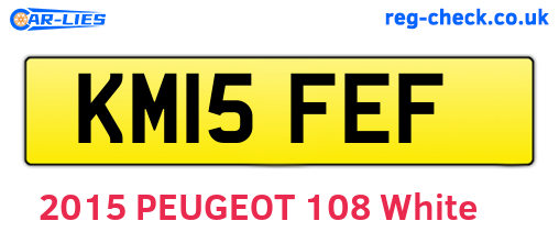 KM15FEF are the vehicle registration plates.