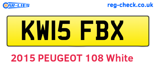 KW15FBX are the vehicle registration plates.