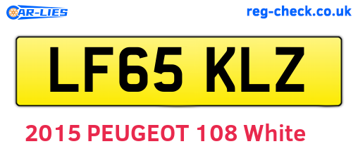 LF65KLZ are the vehicle registration plates.