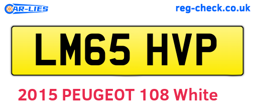 LM65HVP are the vehicle registration plates.